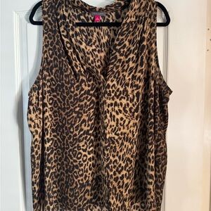 Vince Camino Leopard Print Sleeveless Top
